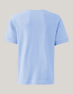 Slub Structuur T-shirt Lichtblauw