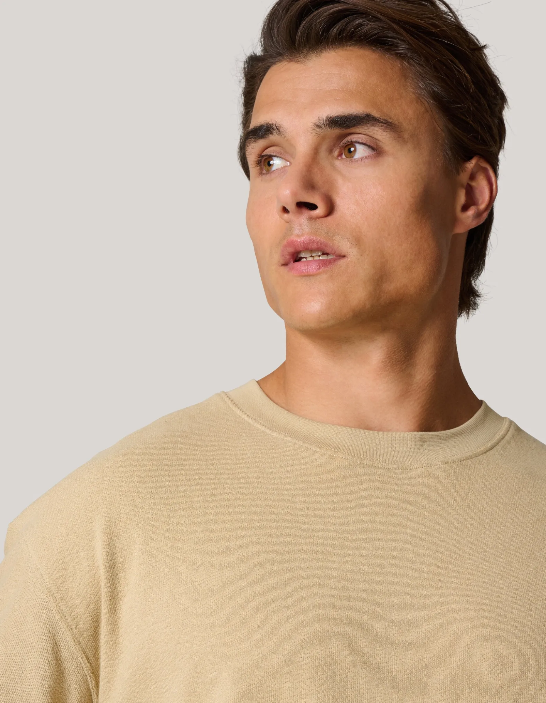 Slub Structuur T-shirt Zand