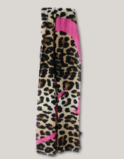 Smiley Artwork Leopard Sjaal Bruin