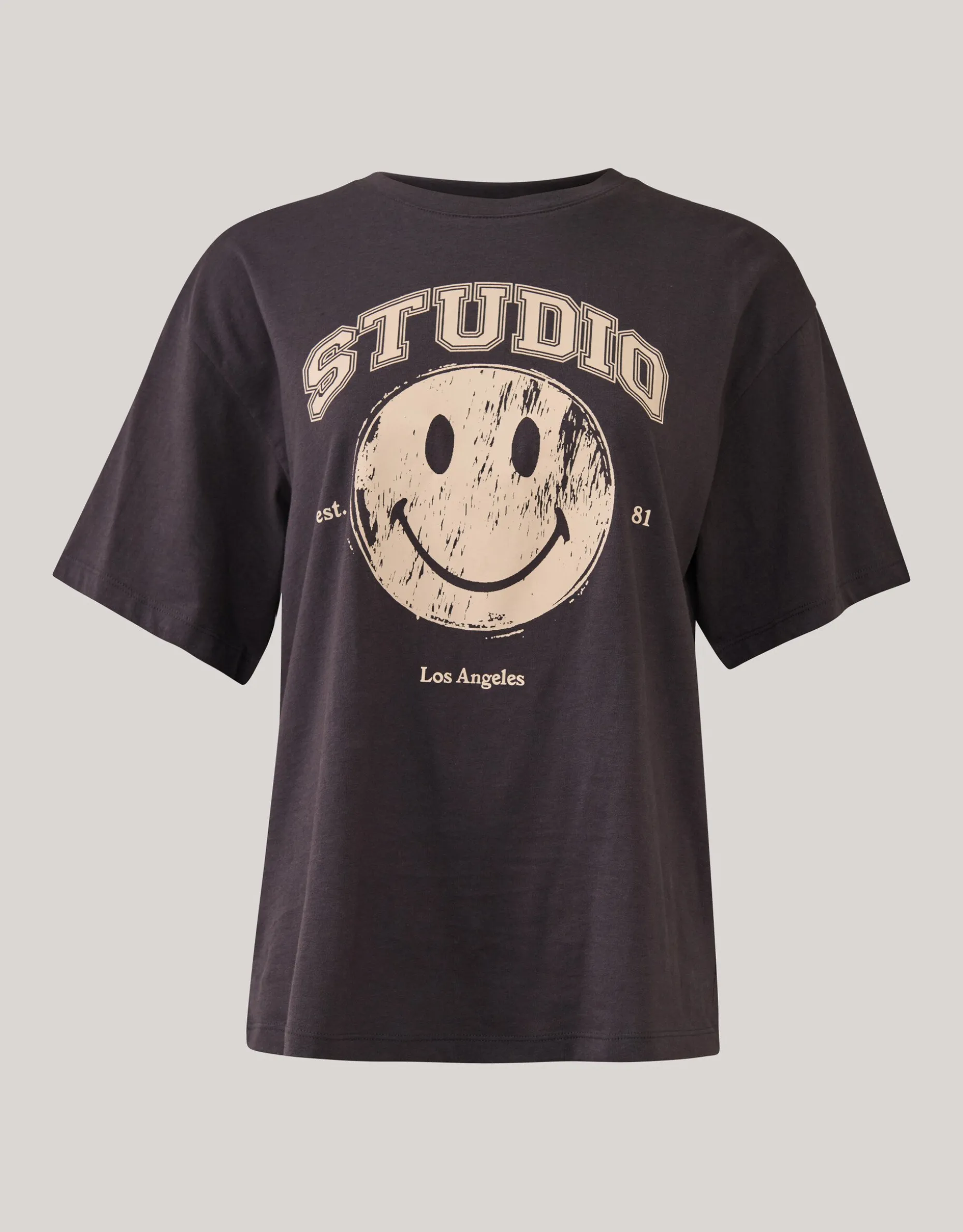Smiley Artwork T-shirt Donkergrijs