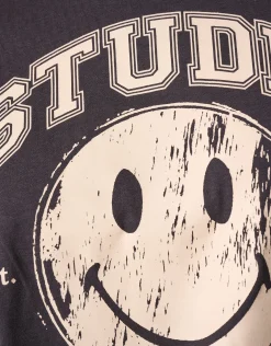 Smiley Artwork T-shirt Donkergrijs