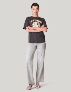 Smiley Artwork T-shirt Donkergrijs