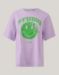 Smiley Artwork T-shirt Paars