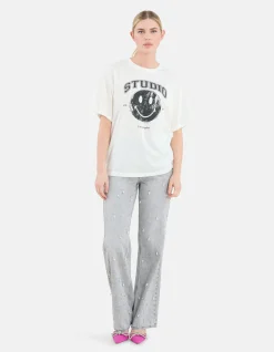 Smiley Artwork T-shirt Wit
