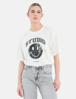 Smiley Artwork T-shirt Wit