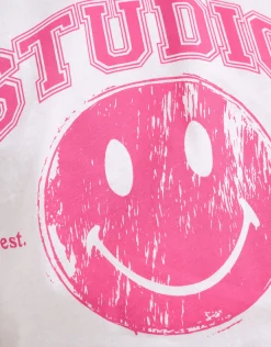 Smiley Artwork T-shirt Wit