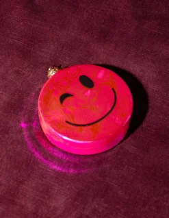 Smiley Kerstbal Roze By Fred