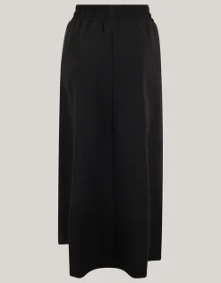 Sporty Button Maxi Rok Zwart