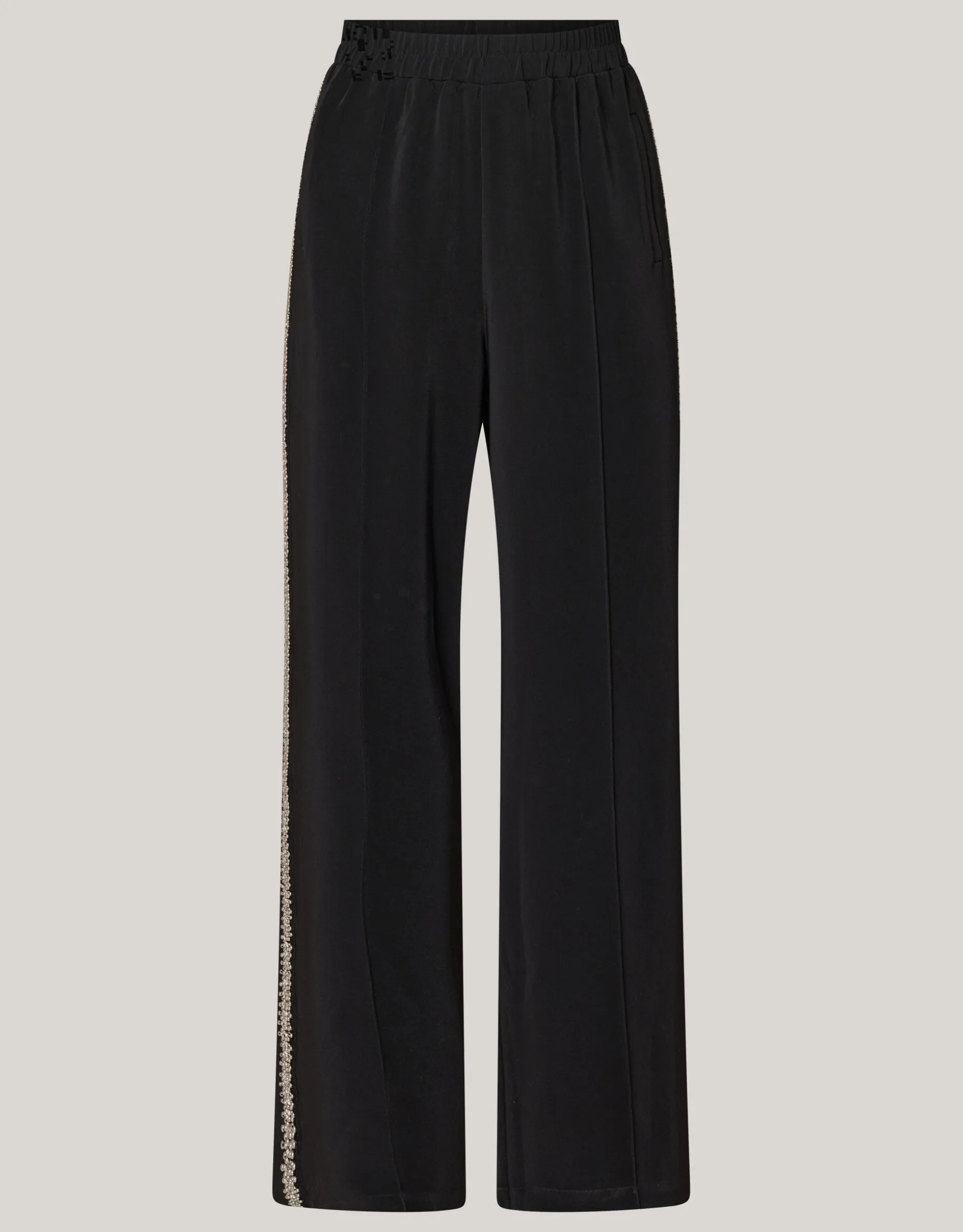 Sporty Embellished Broek Zwart