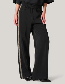 Sporty Embellished Broek Zwart