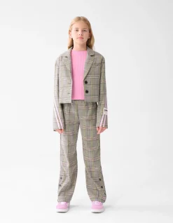 Sporty Ruiten Blazer Gebroken Wit