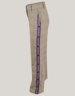 Sporty Ruiten Wide Leg Broek Bruin