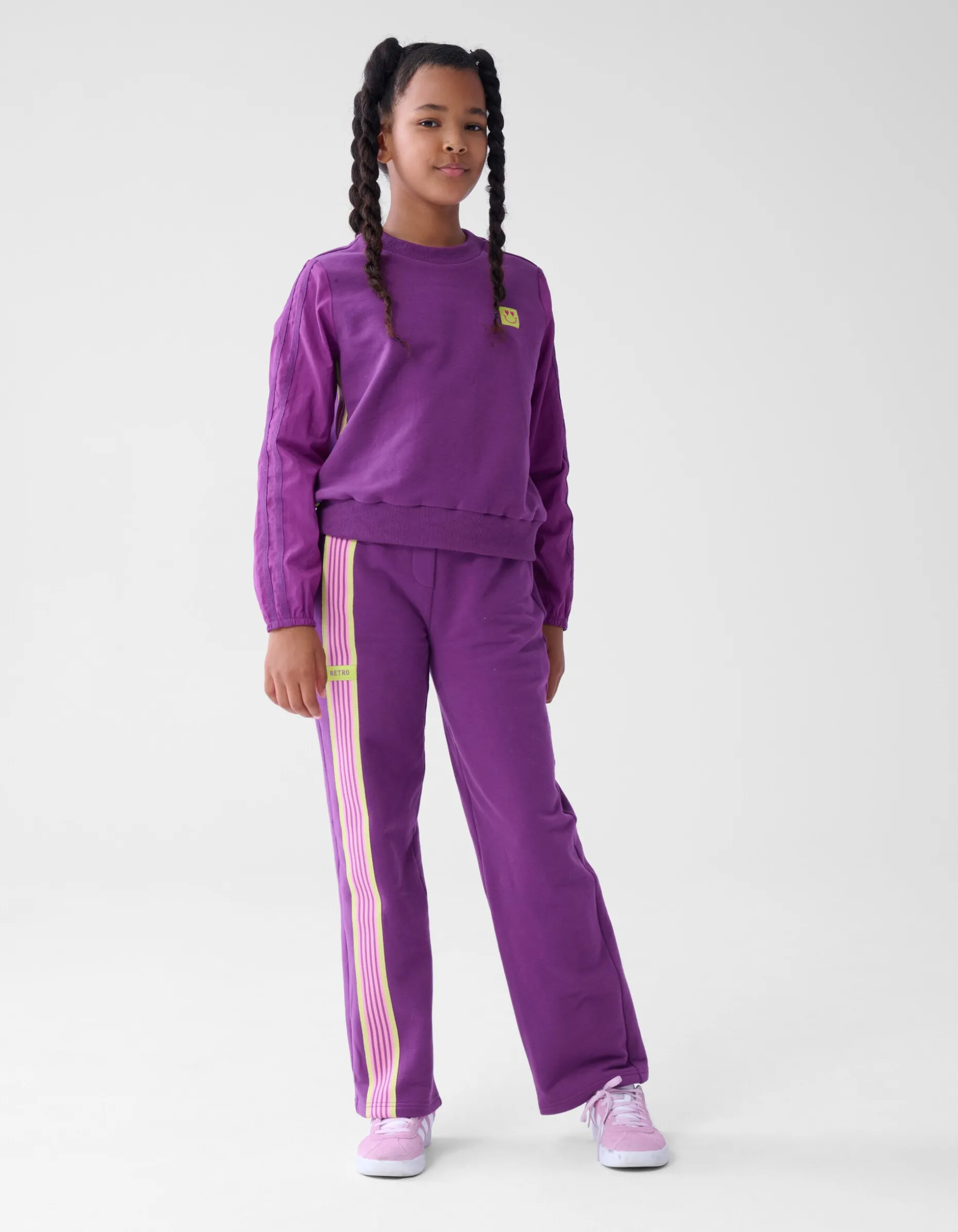 Sporty Stripe Broek Paars