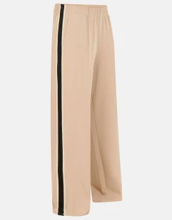 Sporty Wide Leg Broek Beige