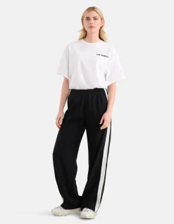 Sporty Wide Leg Broek Zwart