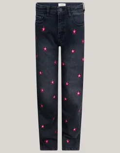 Straight Fit Heart Jeans Donkergrijs
