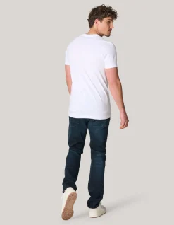 Straight Fit Jeans Blauw/Zwart L32