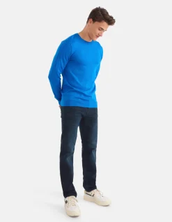 Straight Fit Jeans Blauw/Zwart L36