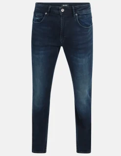 Straight Fit Jeans Blauw/Zwart L36