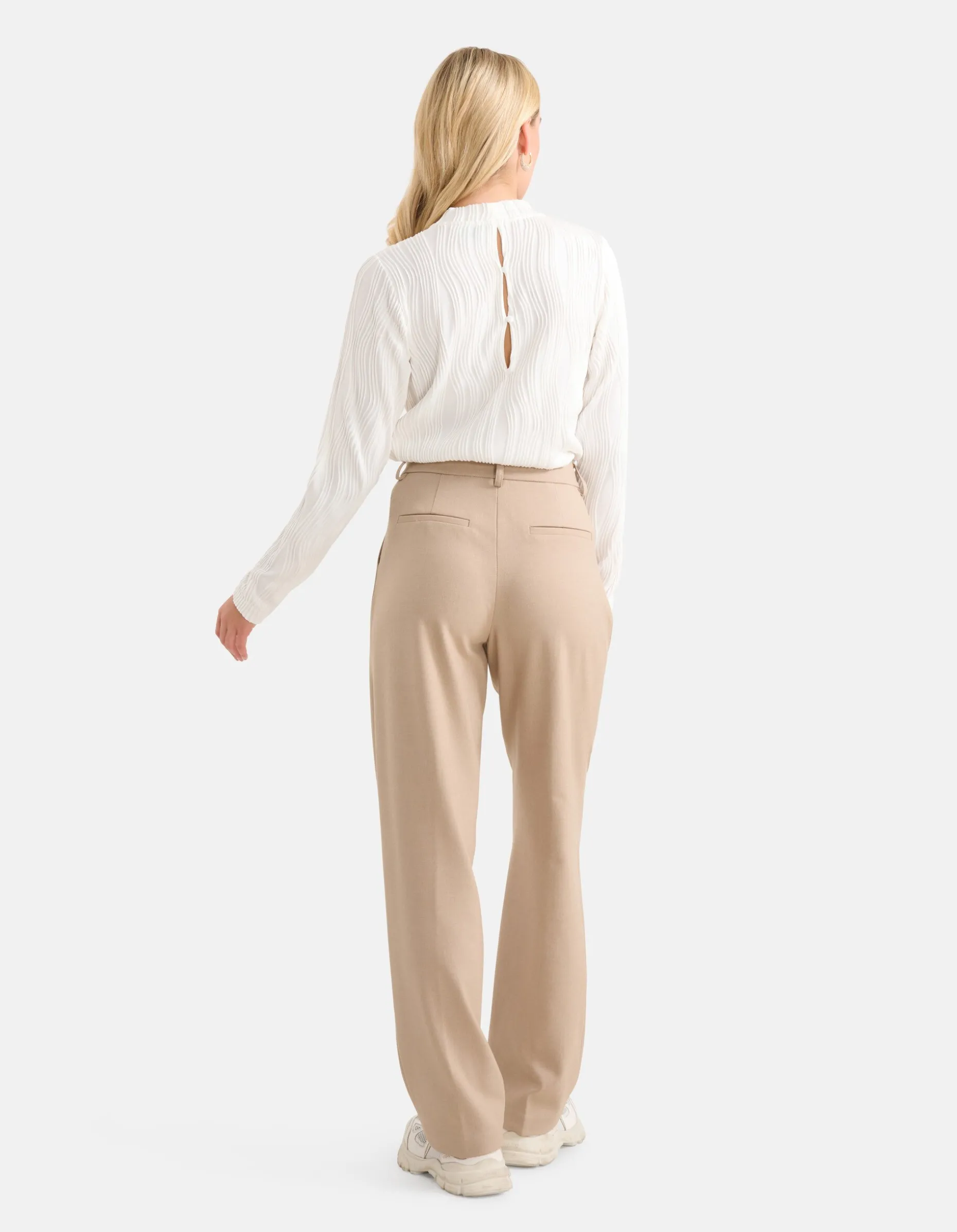 Straight Fit Pantalon Beige