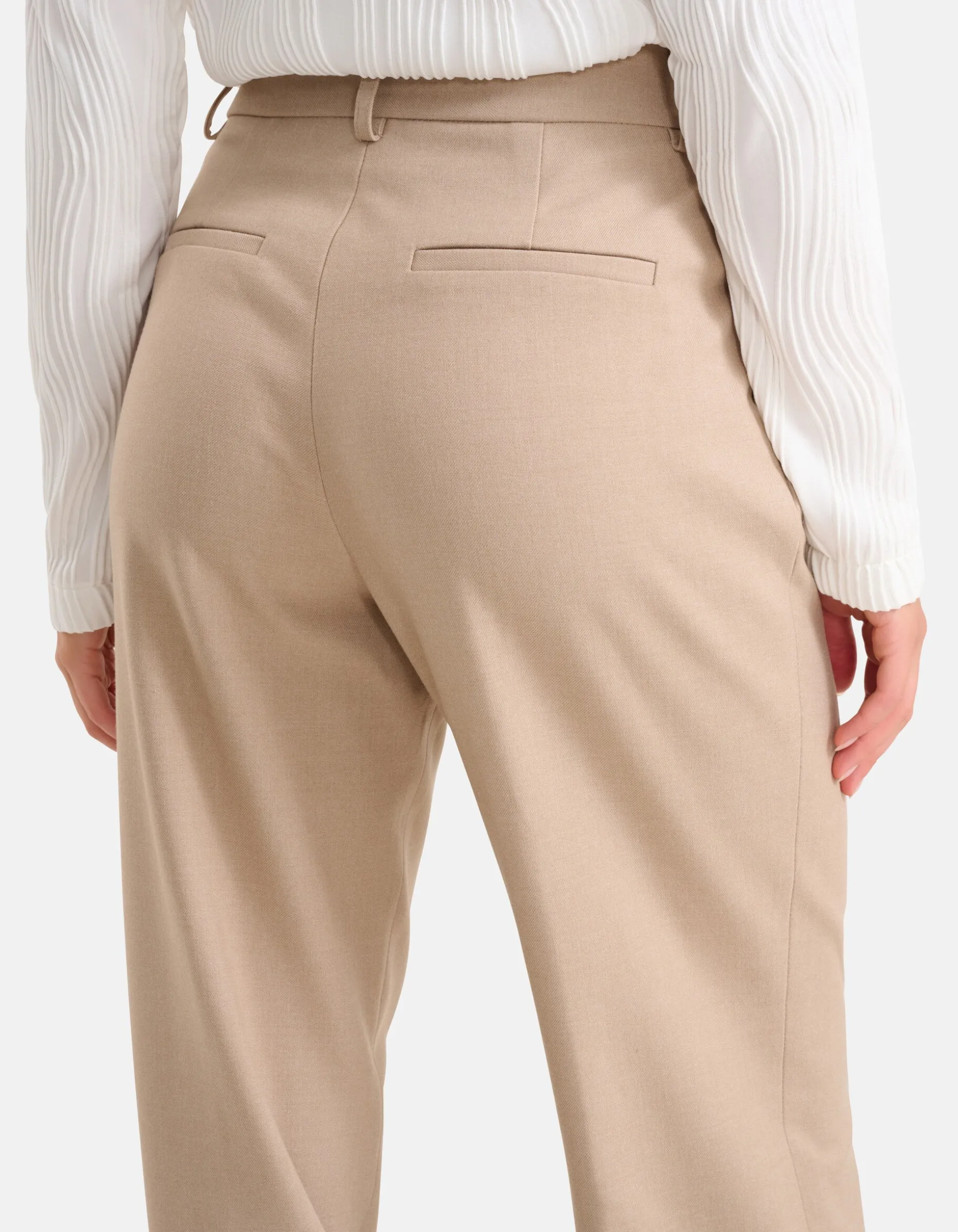Straight Fit Pantalon Beige