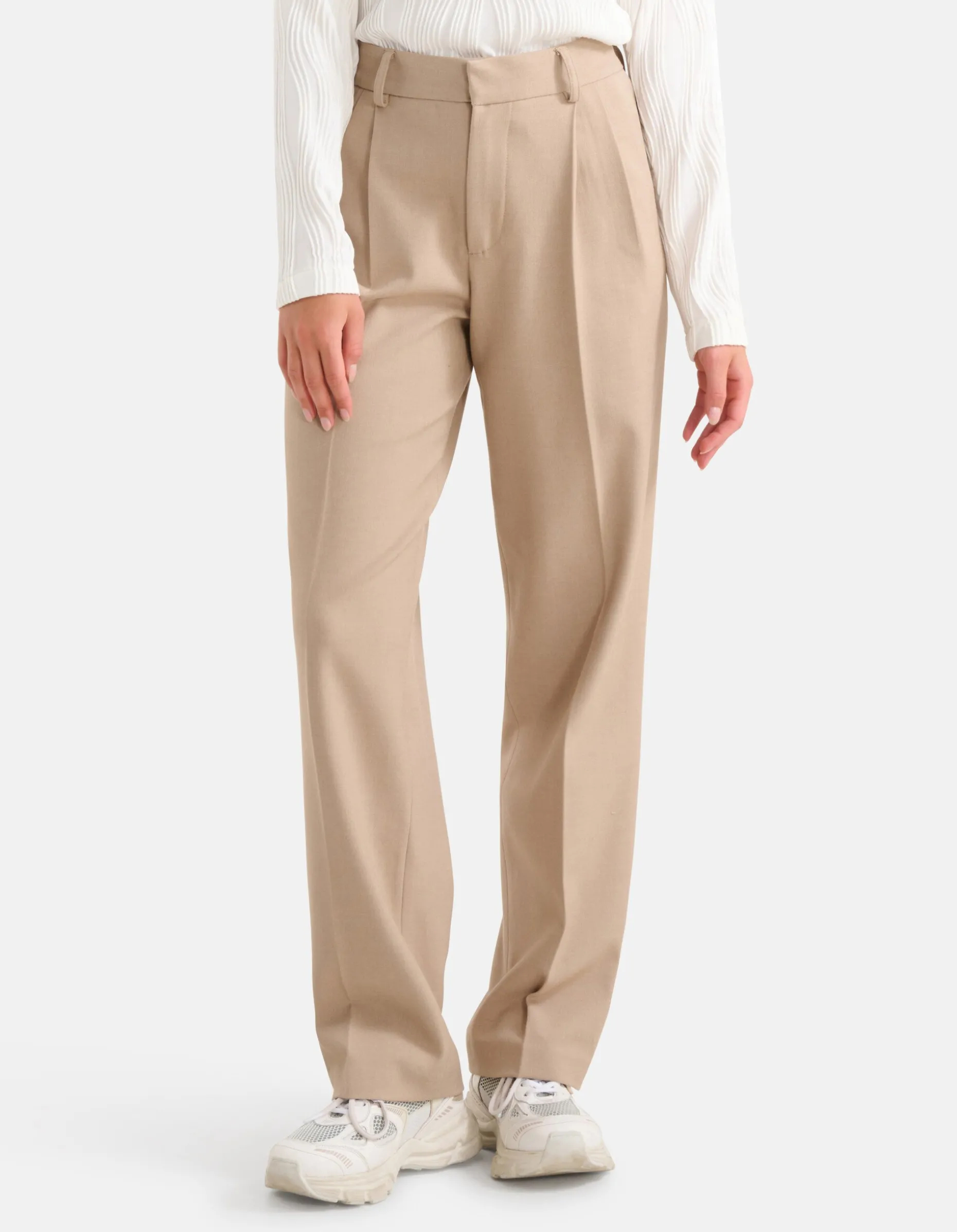 Straight Fit Pantalon Beige