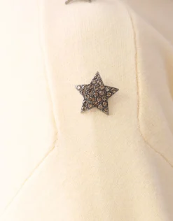 Strass Button Trui Gebroken Wit