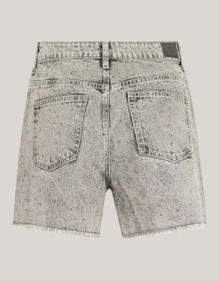 Strass Denim Short Lichtgrijs