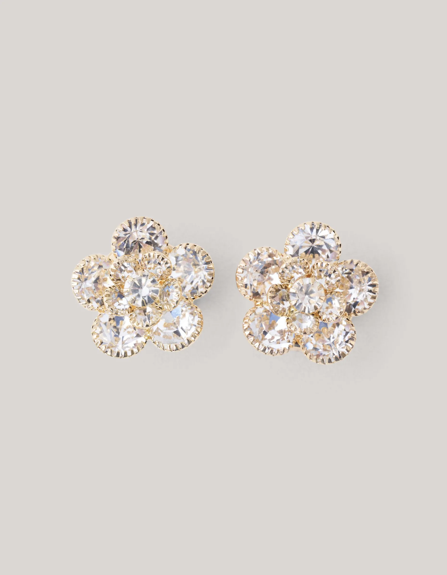 Strass Flower Knopen Clips Goud
