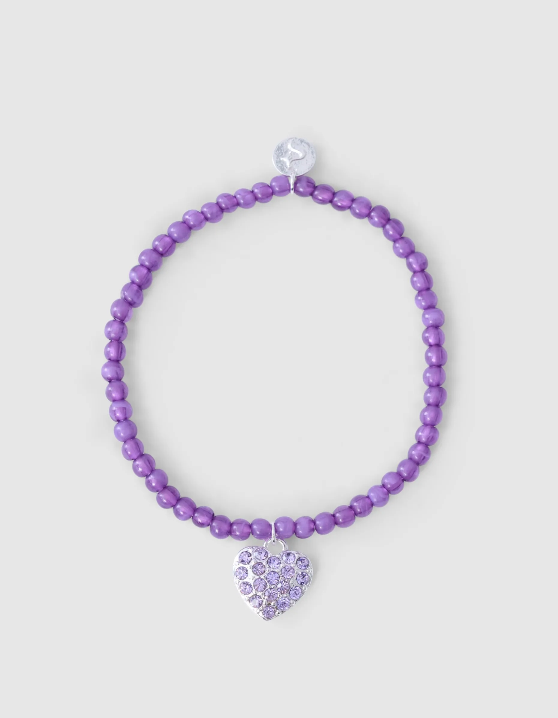 Strass Heart Armband Paars