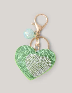 Strass Heart Sleutelhanger Groen