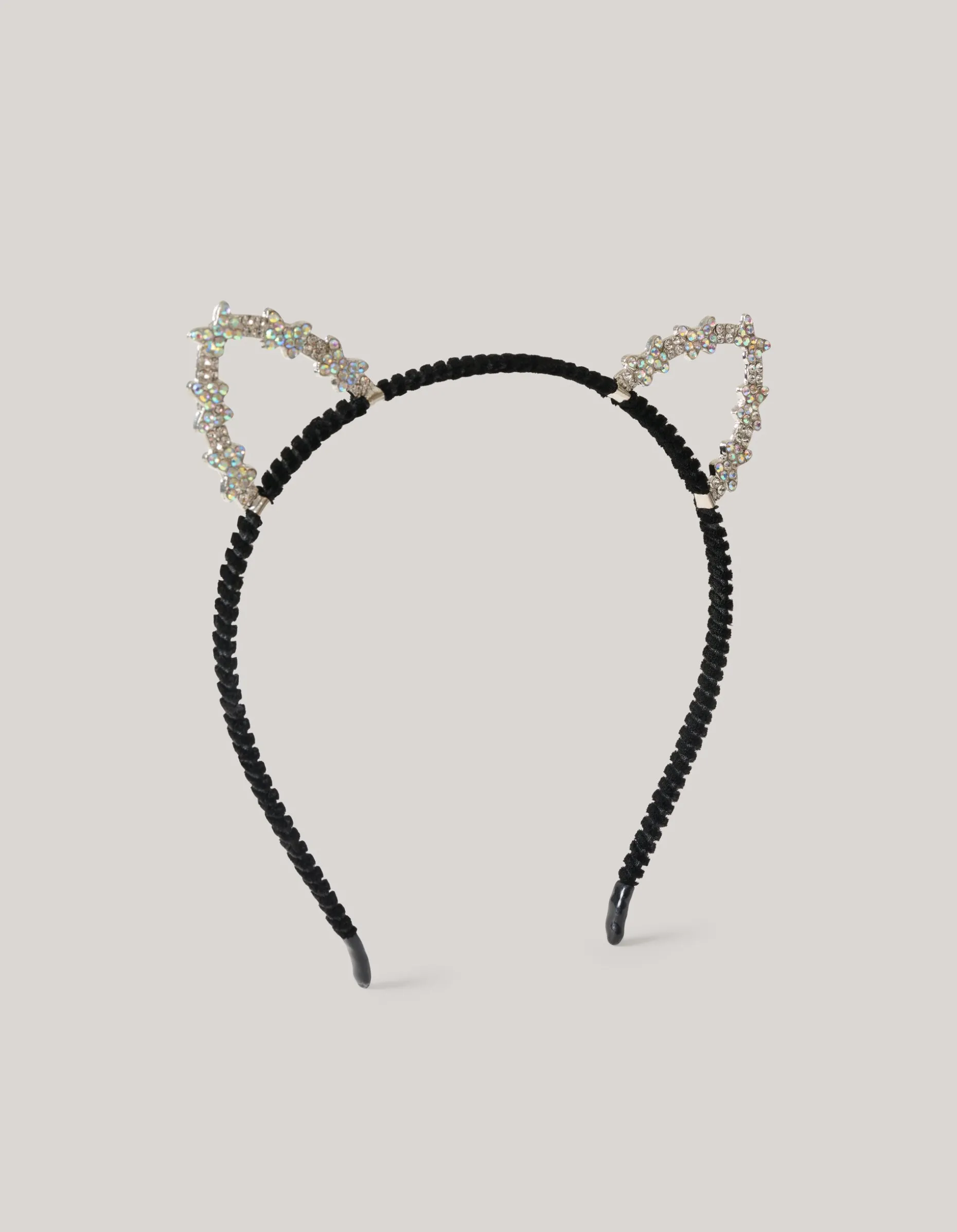Strass Katten Haarband Zwart