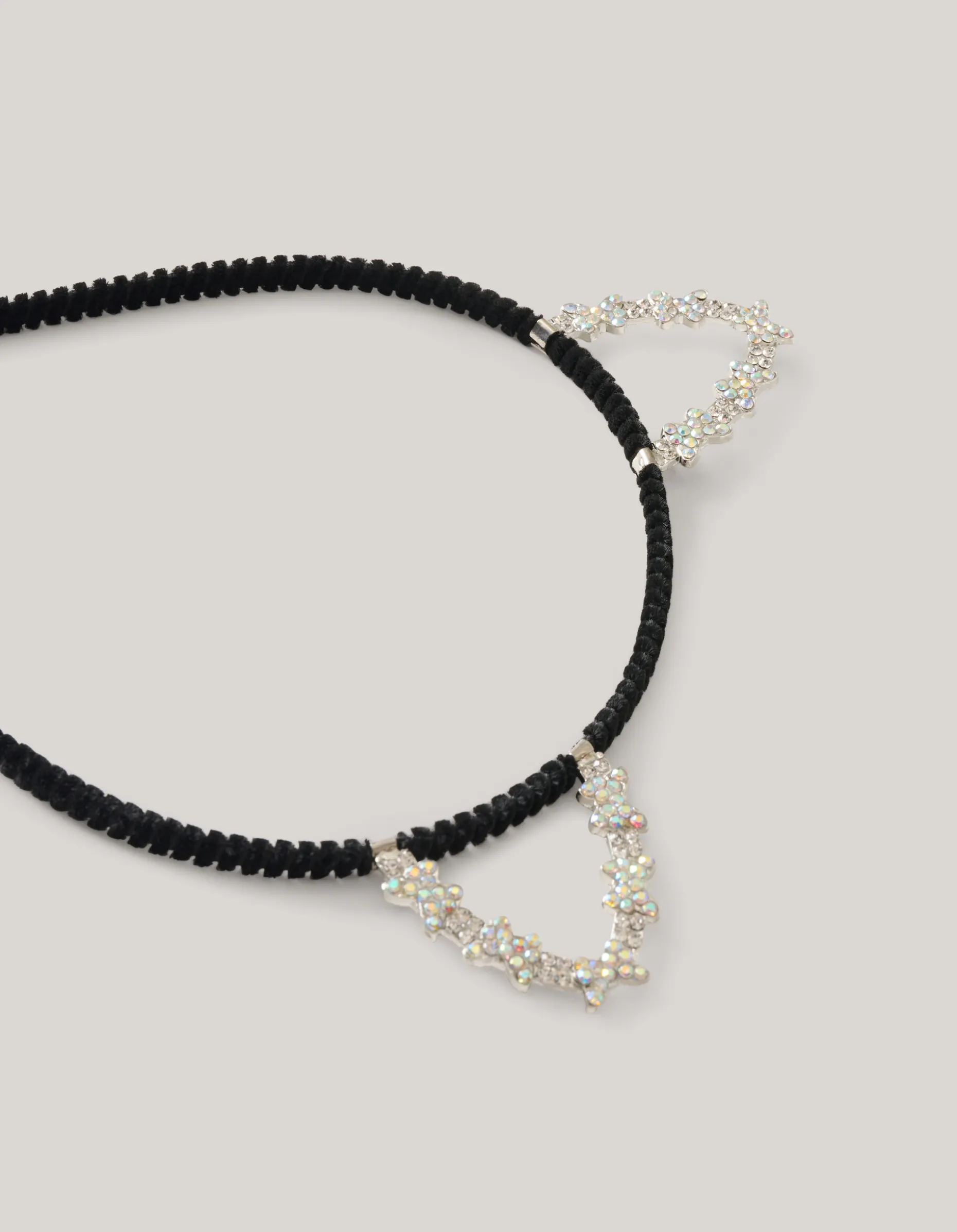 Strass Katten Haarband Zwart