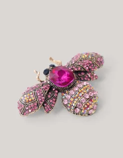 Strass Kever Broche Roze