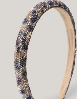 Strass Leopard Haarband Bruin