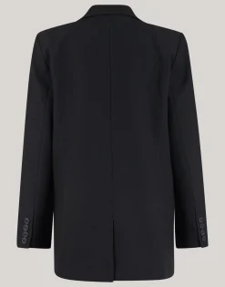 Strass Letter Blazer Zwart