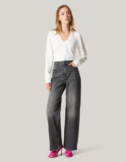 Strass Rib Jersey Top Wit