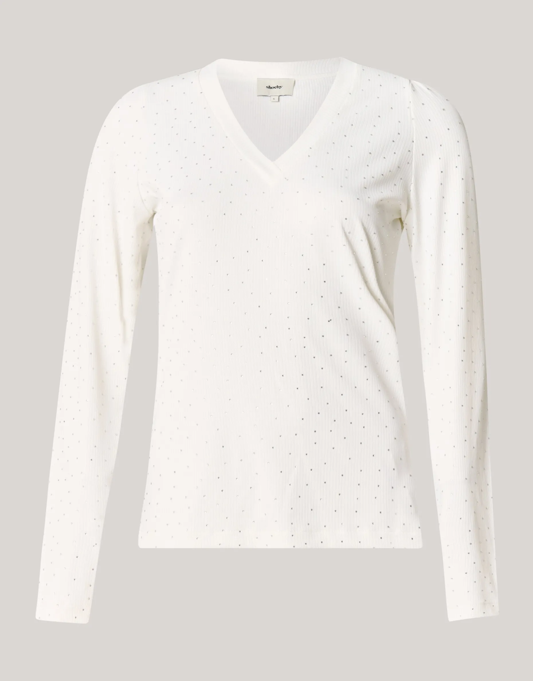 Strass Rib Jersey Top Wit