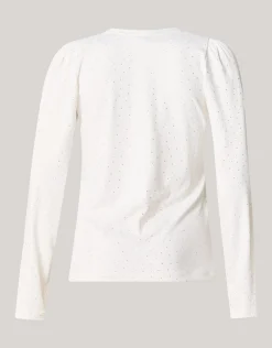 Strass Rib Jersey Top Wit