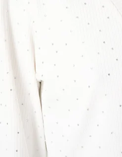 Strass Rib Jersey Top Wit