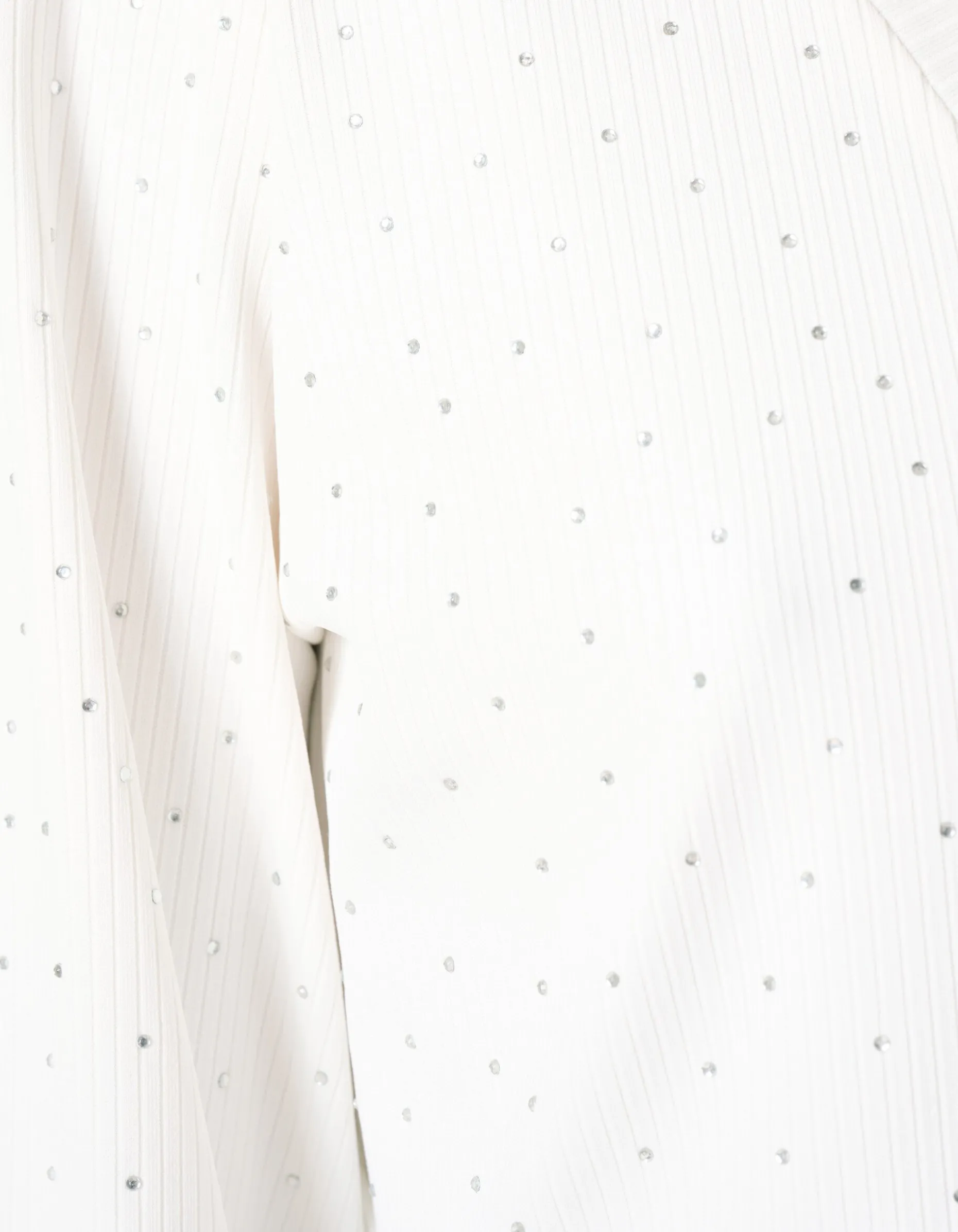 Strass Rib Jersey Top Wit