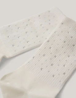 Strass Sokken Gebroken Wit