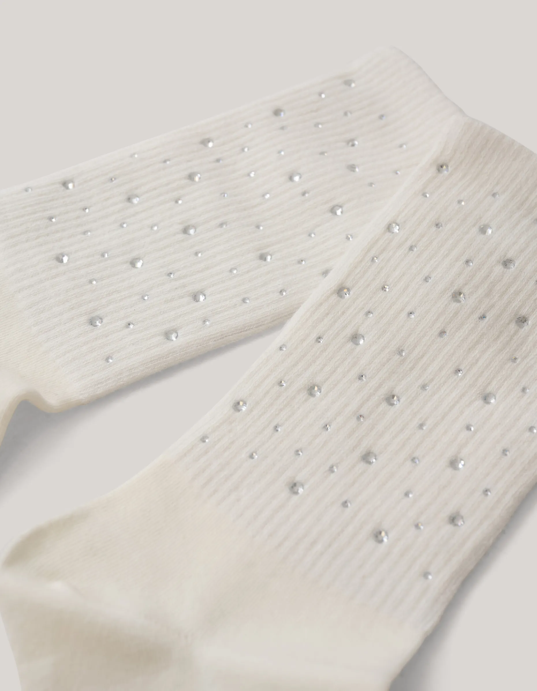 Strass Sokken Gebroken Wit