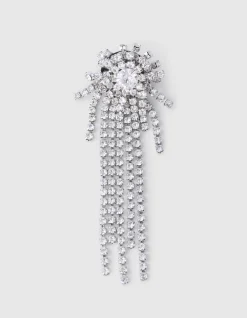Strass Ster Broche Zilver