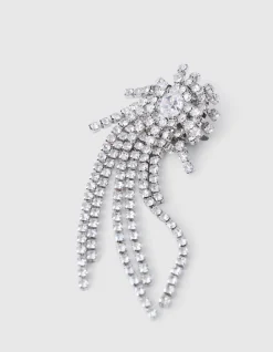 Strass Ster Broche Zilver