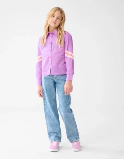 Strass Straight Fit Jeans Blauw