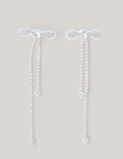 Strass Strik Oorbellen Zilver