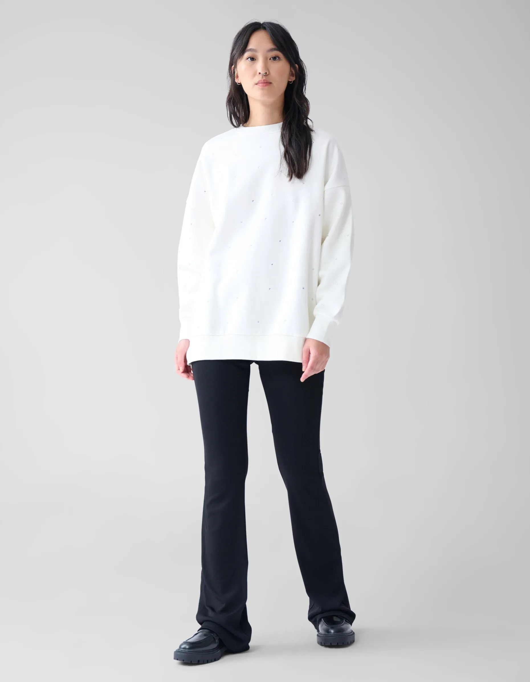 Strass Sweater Gebroken Wit