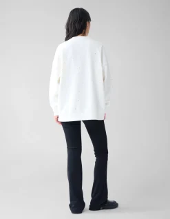 Strass Sweater Gebroken Wit