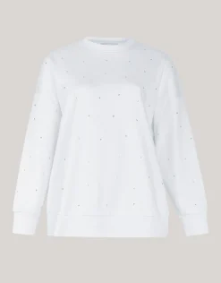 Strass Sweater Gebroken Wit